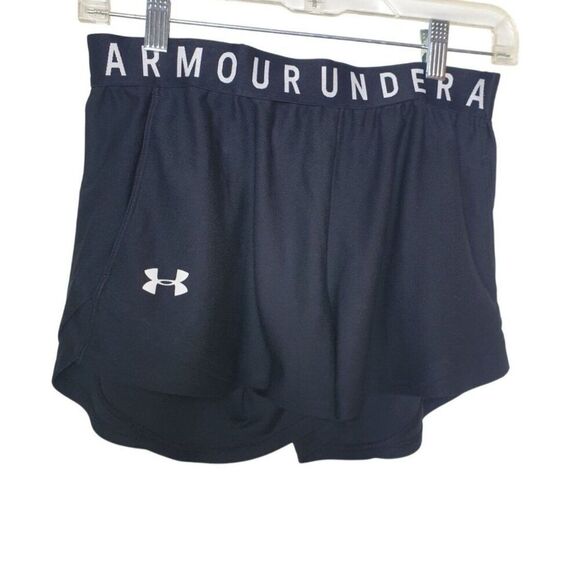 Under Armour Women's Shorts S Black 3.0 Logo Elastic Waistband Pockets - Picture 4 of 8